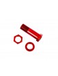 Traxxas Servo saver post/ adjuster nut/ locknut (red-anodized, 6061-T6 aluminum)
