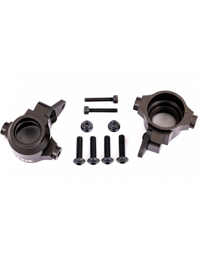 Traxxas Steering blocks, 6061-T6 aluminum (dark titanium-anodized), left & right