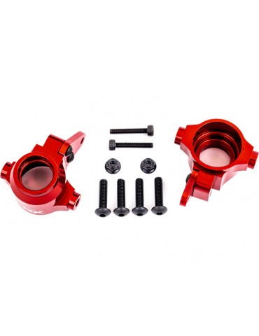 Traxxas Steering blocks, 6061-T6 aluminum (red-anodized), left & right