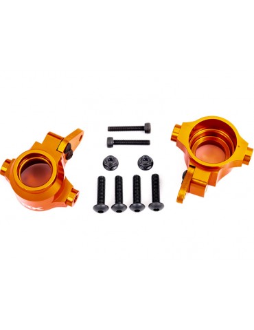 Traxxas Steering blocks, 6061-T6 aluminum (orange-anodized), left & right