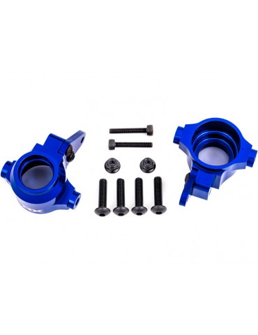Traxxas Steering blocks, 6061-T6 aluminum (blue-anodized), left & right