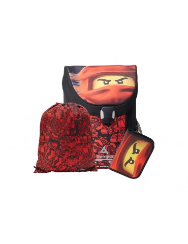 LEGO School bag Easy, 3 parts set - Ninjago Red