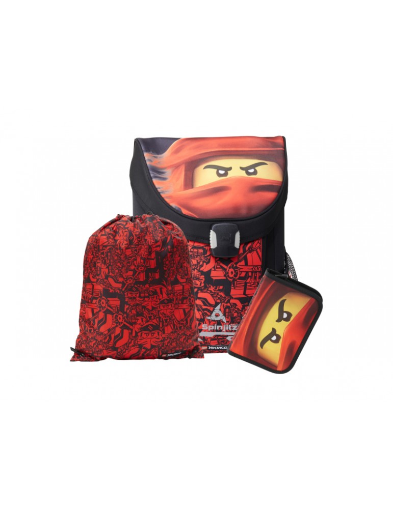 LEGO School bag Easy, 3 parts set - Ninjago Red