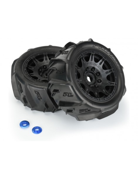 Pro-Line Wheels 5.7", Dumont Sand/Snow Tire, Raid H24 Wheel (2)