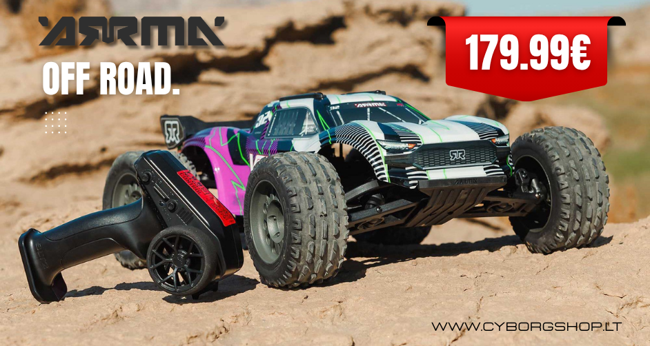 ARRMA VORTEKS MEGA 550 2WD yra puikus pasirinkimas tiems, kurie ieško greičio, stabilumo ir tvirtumo už patrauklią kainą